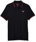 True Religion mens Crafted With Pride Polo Shirt, Black With Red Piping, XX-Large US