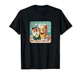 Happy Beer and Cigarettes Retro Advertising Design T-Shirt