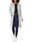 Amazon Essentials Women's Lightweight Longer Length Open-Front Long-Sleeve Cardigan Sweater (Available in Plus Size), Light Grey Heather, Medium