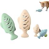 2Pcs Silicone Cat Toys, Multi-Functional Chew, Treat Dispenser, Interactive Feeder Toy for Indoor Cats, Food Puzzle Kitten Teething Toys, Durable Pet Training Toy with Catnip Ball (Pink&Green /Blue)