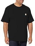 Carhartt Mens Loose Fit Heavyweight Short-Sleeve Pocket T-Shirt Work Utility t Shirts, Black, X-Large US