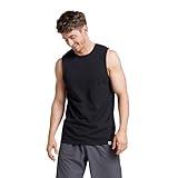 Russell Athletic Men's Cotton Performance Sleeveless Muscle T-Shirt,Black,XX-Large