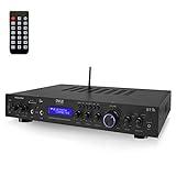 Pyle 5-Channel Rack Mount Bluetooth Receiver & Home Theater Amp - 200W Speaker Amplifier with MP3/USB/SD/AUX/FM - Digital ID3 LCD Display - Wireless Streaming - Built-In Microphone Input - PDA7BU