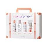 Hanskin Glow Skin on the Go Kit– Brightening & Hydrating Travel Kit with Cleanser, Essence, Serum & Lotion – Korean Skincare for Glowing, Radiant Skin – Moisturizing Face Care Vitamin C Gift Set