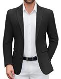 COOFANDY Men Suit Jackets Blazer Big and Tall Sportcoats Travel Daily Tuxedo Jacket, Black, Medium