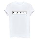 YITAN Women's Cute Juniors Tops Teen Girl Tee Funny T Shirt White XX-Large