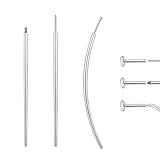jagosen 14G 16G 18G 20G Piercing Taper Kit Piercing Ball Grabber Tool Stainless Steel Flat Back Earring Applicator Tool Threadless Insertion Pin Curved Body Piercings Kits for Ear/Nose/Navel/Lip/Eyebrow