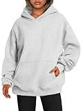EFAN Womens Hoodies Oversized Sweatshirts Pullover Fleece Sweaters Long Sleeve Winter Fall Outfits Fashion Y2k Clothes Grey S