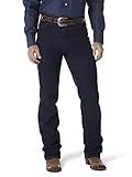 Wrangler Men's Cowboy Slim Fit Boot Cut Jean, Navy Stretch, 36x32