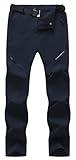 RILKBY Women's Hiking Pants Lightweight Quick-Dry Water Resistant Cargo Pants with Elastic Waist Zipper Pockets Navy