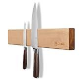 KEEMAKE Magnetic Knife Holder for Wall 11.75 inch Acacia Wood Knife Magnetic Strip, Powerful Neodymium Magnet Knife Hanger Knife Bar for Kitchen knives(16 inch optional)