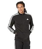 adidas Men's Essentials Warm-up 3-Stripes Track Top, Black/White, X-Large