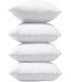 LANE LINEN 4 Pack 18x18 White Throw Pillow Inserts for Decorative Pillow Covers, Couch Pillows for Living Room, Fluffy Pillows for Bed