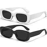 AWGSEE Retro Rectangle Kids Sunglasses 90’s Vintage Fashion Narrow Square Frame Glasses Shades for Girls Boys UV Protection