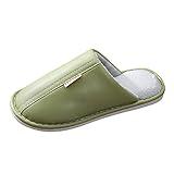 JEUROT Women's Slippers Fluffy Indoor Slippers Memory Foam Non-Slip House Slippers Home Shoes for Bedroom Hotel Travel Spa (Green, 8)