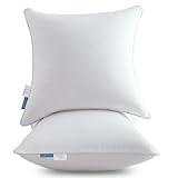 Oubonun 18"x18" Pillow Inserts (Set of 2) - Throw Pillow Inserts with 100% Cotton Cover - 18 Inch Square Interior Sofa Pillow Inserts - Decorative Pillow Insert Pair - White Couch Pillow