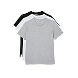 Lacoste Men's 100% Cotton Regular Fit Crew Neck Undershirt, 3-Pack, White/Dove Grey/Black, X-Large