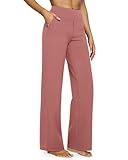 G4Free Fall Pants for Women Wide Leg Yoga Pants High Waist Palazzo Casual Outfits Workout Activewear(Cameo,M,29")