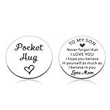 GGOJAGST 1st 6th 7th Grade School Essentials & Son Gift Ideas – Pocket Hug Tokens for Teens, College Boys & Adult Sons Gifts From Mom