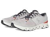 On Men's Cloud X 4 Sneaker, Silver/Flame, 12.5