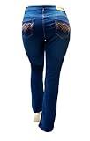 Jack David /Handcrafted Women's Plus Size Stretch Premium Blue Black Denim Jeans Slim Bootcut Skinny Pants