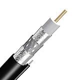1000ft Black Enhanced 3X Shields RG6 Aerial Messenger COAXIAL Cable (for Aerial Applications Pole to Pole) TELECOMMUNICATION BROADBAND Internet TV Antenna Outdoor RG-6 Coax