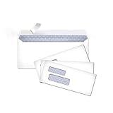 Amazon Basics #9 Self-Seal Envelopes with Peel and Seal, Double Window, Security Tinted, 500-Pack, 1 X 3.88 X 8.8 inch, White