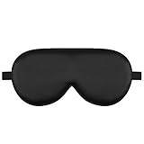 Alaska Bear Sleep Mask Silk Cover Eye Contour for Pressure-Free Sleeping, Upgrade Over Conventional Flat Satin Eye Masks, Machine Washable