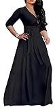 JTNFairy Womens Long Maxi Summer Dresses African Printed Plus Size Beach Sundress Black