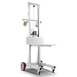 VEVOR Material Lift Winch Stacker, 400 lbs Capacity Pallet Truck Dolly, 51.1 in Max Lifting Height Manual Winch Stacker, Multifunctional Manual Pallet Truck Stacker with Wheels and Adjustable Plate
