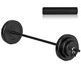 DERACY Barbell Weight Set, 43lbs Barbell Set Adjustable Olympic Weights, 6 Plates, 57.5 Inch Bar & Thick Foam Shoulder Pad, for Home Gym, Exercise, Lifting, Body Fitness, Workout to Build Muscle