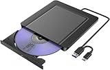External CD DVD Drives, External CD DVD +/-RW Drive USB 3.0 Portable DVD Reader Writer ROM Drive,CD Burner External Disk Drive Compatible with Laptop Desktop Mac,Windows 11/10/8/7(Ultra-Slim)