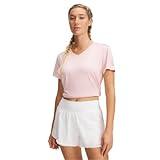 Under Armour Womens Tech Twist Short Sleeve V Neck, (647) Prime Pink / / White, Small