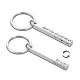 Drive Safe Keychain for Him Valentines Day Gifts for Teens Boys Son Daughter Gifts from Mom Dad New Driver Gifts Funny Don't Do Stupid Sht Keychain for Son Daughter Easter Basket Stuffers for Boys