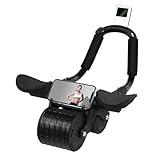 Tixahi Ab Roller Wheel，with Timer Automatic Rebound Abdominal Wheel，Elbow Support Abs Roller Wheel Core Exercise Equipment (Black)