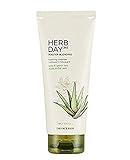 The Face Shop Herb Day 365 Master Blending Cleansing Foam Aloe & Green Tea Face Cleanser - Moisturizing, Hydrating, Soothing Face Wash - Korean Skin Care Facial Cleanser - Suitable for All Skin Types