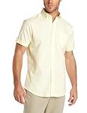 Lee Uniforms Men's Short Sleeve Oxford Shirt, Yellow, Large
