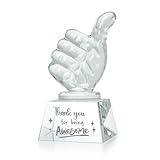 LONGWIN Employee Appreciation Gifts Crystal Awards with Thumbs Up, Thank You for Being Awesome Gifts for Staff, Coworkers Teacher Christmas Birthday