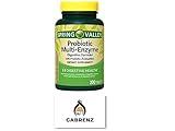 Spring Valley Probiotic Multi-Enzyme Digestive Formula Tablets, 200 ct - A Comprehensive Blend of Probiotics and Digestive Enzymes to Support Digestive Health. (Pack of 1) Includes a Gbz Ref Magnet