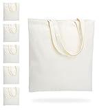 HTVRONT Canvas Tote Bag 6 Pack - 10 Oz Sublimation Tote Bags Blank Lightweight, Reusable Grocery Bags Sustainable Eco Friendly, Use for DIY Gift Bags, Heat Transfer, Sublimation