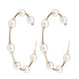 Pearl Hoop Earrings for Women Fashion Hypoallergenic Girls Pearl Earrings Drop Dangle Earrings Jewelry Gifts