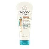 Aveeno Sensitive Skin Face & Body Gel Cream for Kids with Prebiotic Oat, Clinically Proven 24 Hour Hydration for Soft Skin, Quick Drying and Lightweight, Hypoallergenic, 8 oz