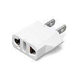 Unidapt Small European to American Outlet Plug Adapter, EU to US Adapter, Universal Input Europe/Asia to USA/Canada Travel Power Plug Adapter, 1-Pack, White