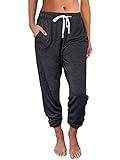 AUTOMET Sweatpants Women with Pockets Lounge Casual Pajama Pants Joggers Fall Clothes Spring Outfits Resort Wear 2025 BlackGrey M