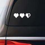 Video Game Hearts Lives Sticker Decal Notebook Car Laptop 5.5"x1.5" (White)