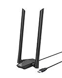 BrosTrend USB WiFi 6 Adapter AX1800 Long Range WiFi USB Adapter for PC Laptop Desktop 5GHz/1201Mbps + 2.4GHz/574Mbps Wireless WiFi Dongle USB3.0 with 2x High Gain Wi-Fi Antennas for Windows 11/10 ONLY