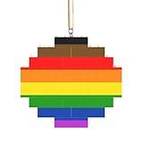 More Color More Pride Flag LGBTQ Fashion Building Brick Block Puzzle Lozenge Shaped Orange Uv Printed for Indoor Outdoor Suitable for Various Festivals