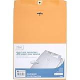 Mead Mailing Envelopes, Clasp Closure, 9" X 12", All-Purpose 24-lb Paper, Brown Kraft Material, 20 per Box (76020)