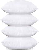 Utopia Bedding Throw Pillows (Set of 4, White), 18 x 18 Inches Pillows for Sofa, Bed and Couch Decorative Stuffer Pillow