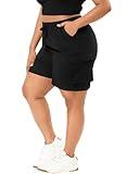 Eytino Womens Plus Size Lightweight Active Athletic Shorts Running Summer Shorts Hiking Cargo Shorts with Pockets,1X Black